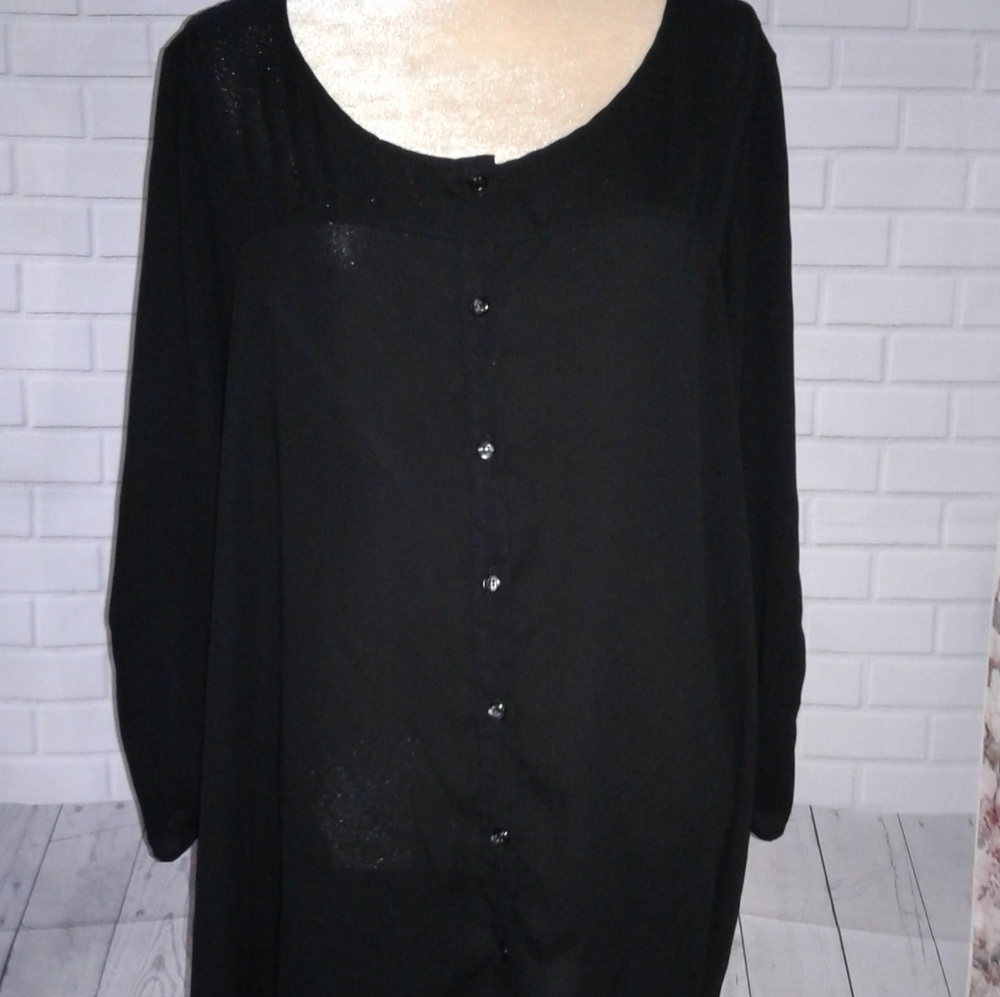Sheer Button Up Tunic by George